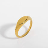 Gold Plated Slim Signet Ring